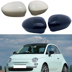 2PCS Car Side Rearview Wing Mirror Cover For Fiat 500 500C GRANDE PUNTO 595 ABARTH 695 2007-2023 Replacement Caps Trim