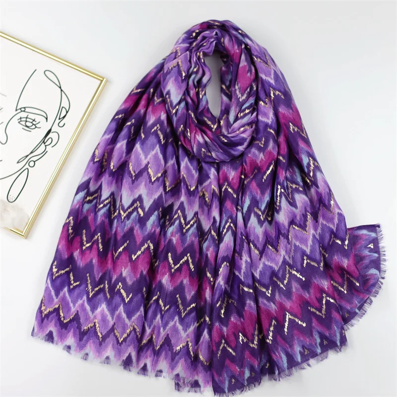 Sciarpe 2023 viscosa donna Retro bohémien Aztec Wave Stripe scialli e impacchi Pashmina stola Bufanda Muslim Sjaal 180*90Cm