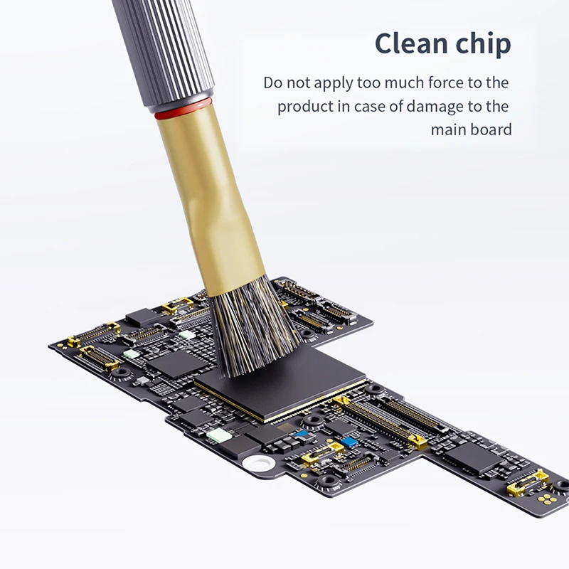 QIANLI 012 iHilt Steel/Fur Low Gravity Center Anti-Static Brush for Mobile Phone Motherboard IC Chip Cleaning Repair Hand Tools