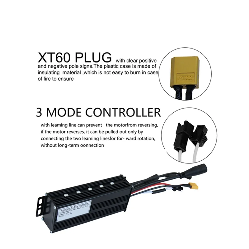 Suitable for 24V36V48V-30A 750+1000W Sine Wave Three-Mode Controller Electric Scooter Accessories Waterproof Connector