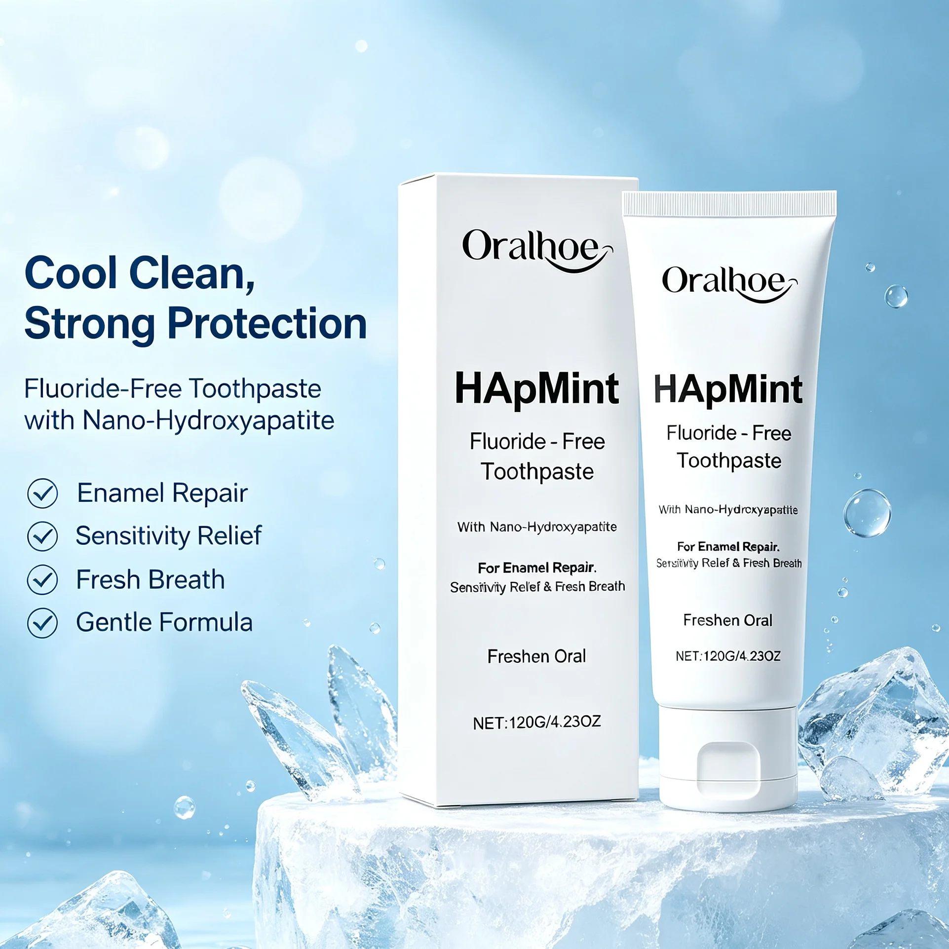 Cool Mint Toothpaste Long Lasting Fresh Breath Deep Clean Oral Odor Removal Daily Oral Care