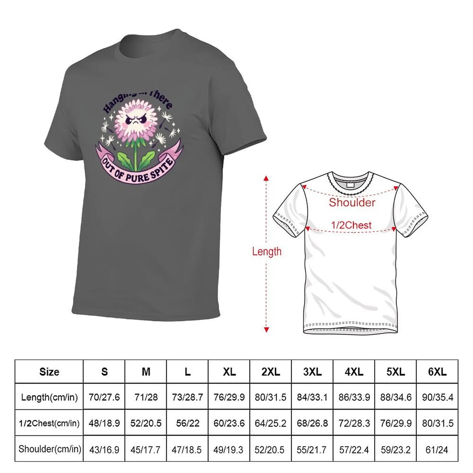 Spite of Pure out Hanging in There T-Shirt Everyday Wear Basic Short Sleeve Top
