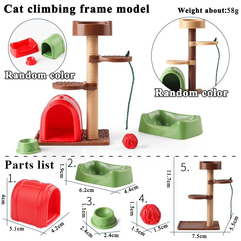 Oenux gato escalada marco Kitty Bobtails siamés Sphynx Ragdoll modelo figura de acción estatuilla Linda decoración mascota niños juguete para regalo