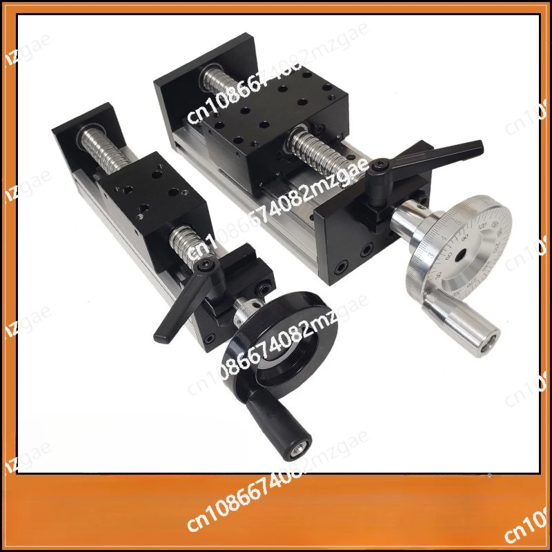 Linear Guide Sliding Table Motion Module with Transmission Ball Screw, Manual Rocking Wheel & Cross Lift Mechanism