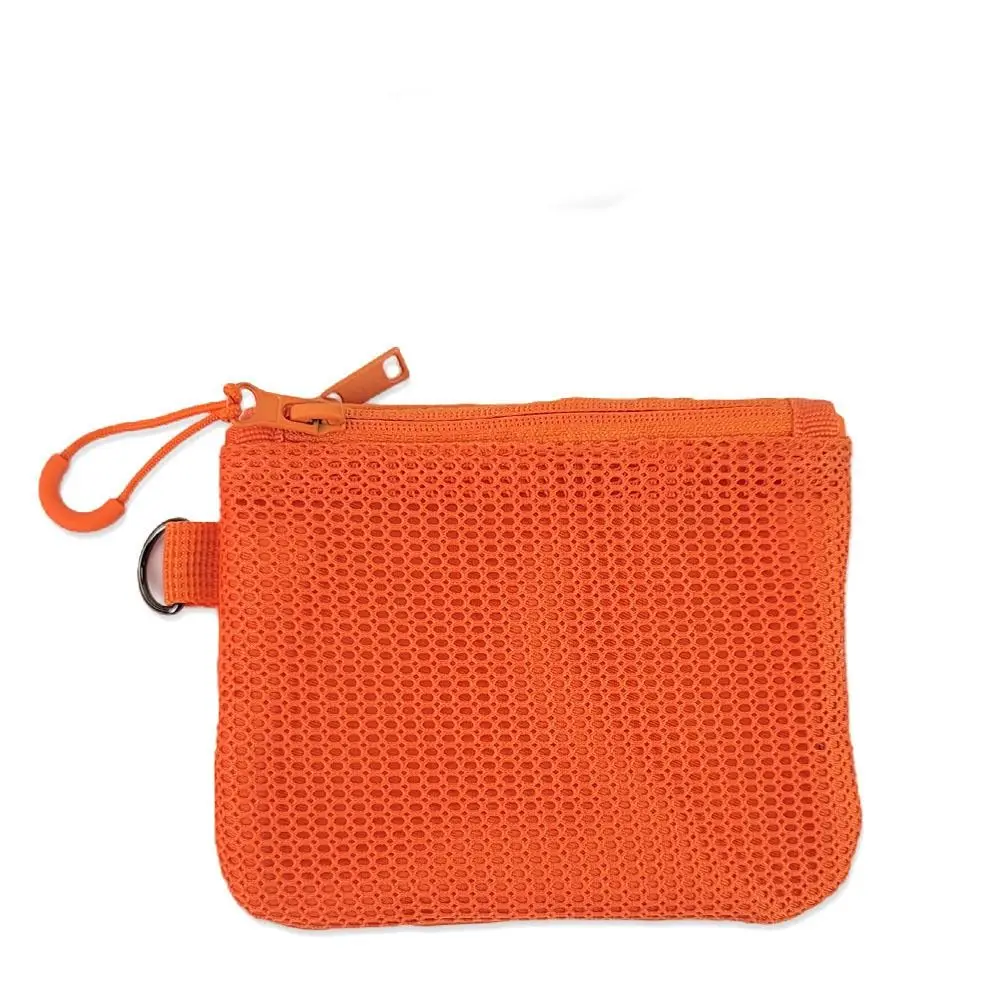 Korean Style Mesh Storage Bag Large Capacity Double-layer Mini Coin Purse Space Saving Candy Color Visible Makeup Pouch