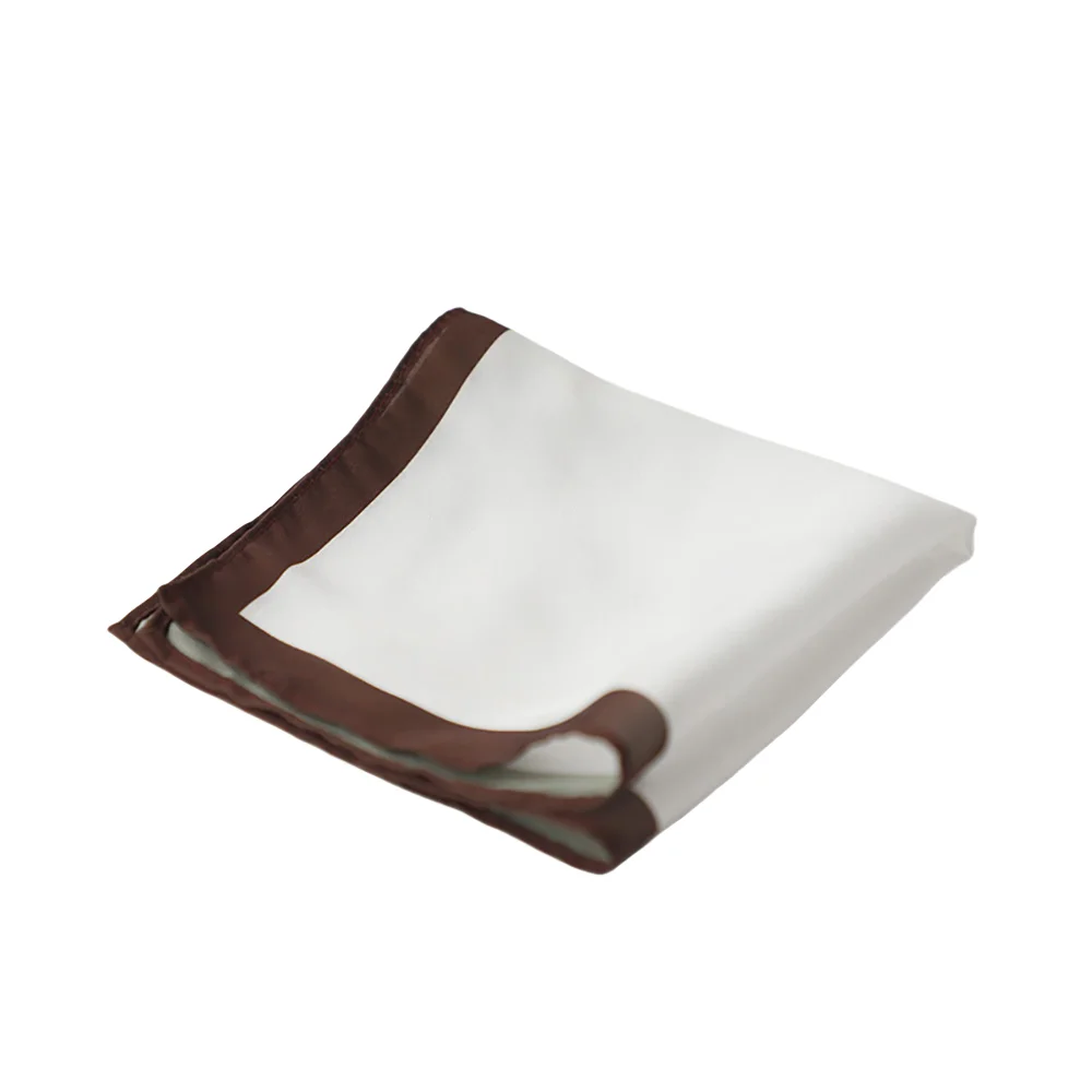 Fashion Korean Men's Suit Pocket Square Vintage White Business Suit Hanky Color Edge Polyester Chest Towel Handkercher Banquet