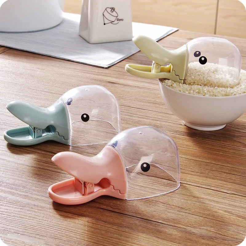 Duck Head Design Multi-purpose Plastic Rice Spatula Sealing Clip Household Water Spoon Water Ladle Cute Duckbill Small Spoon