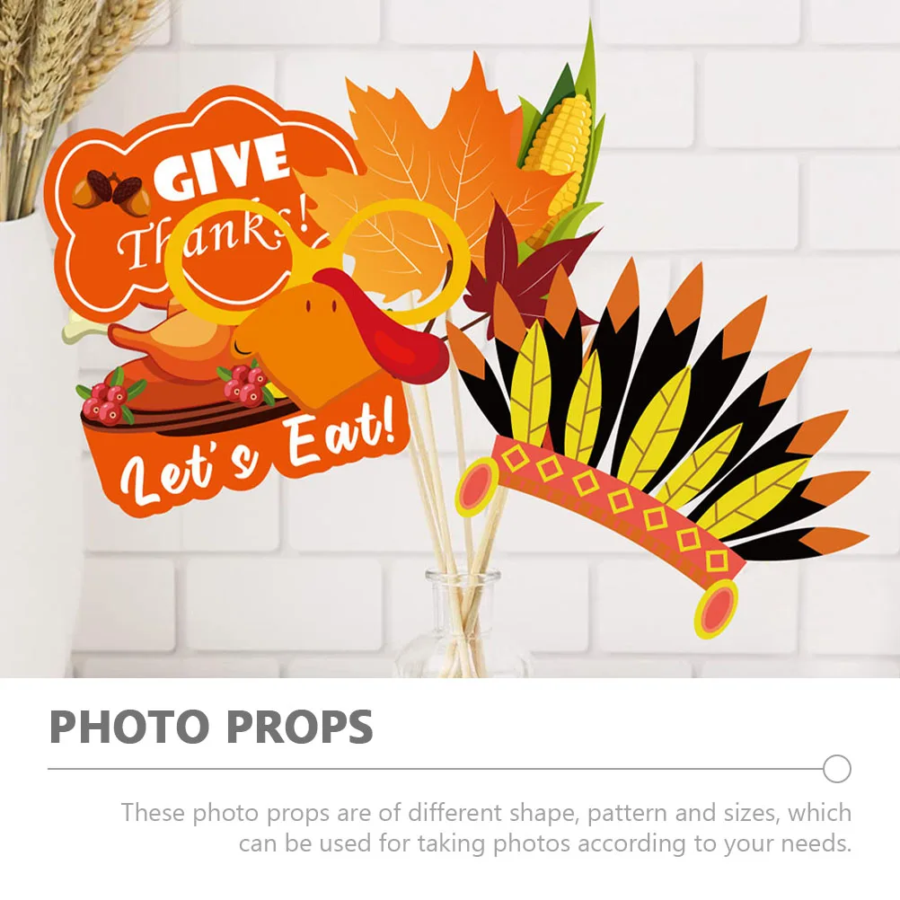 

21 Pcs Photo Props Thanksgiving Picture Supplies Artificial Fall Festival Booth