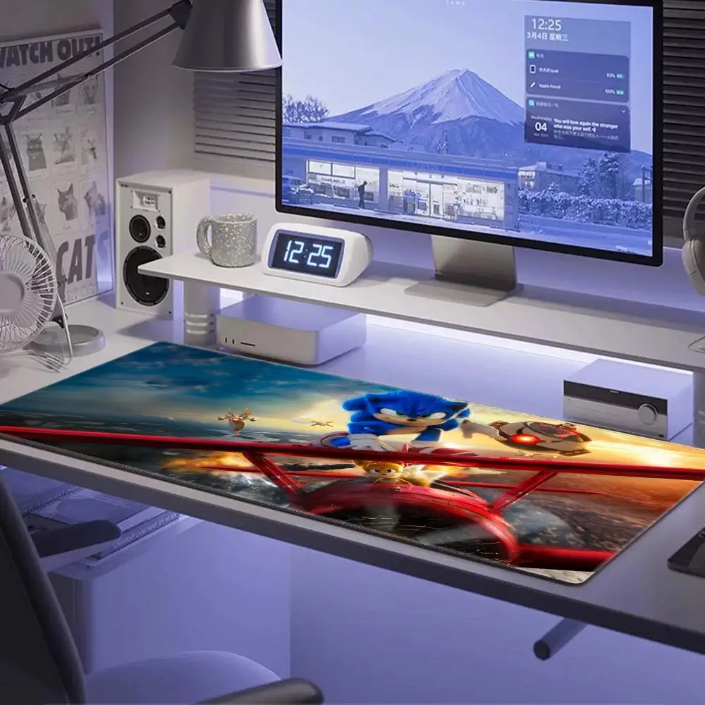 Anime Sonic The Hedgehog Mouse Mat Desk Mat With Pad Gaming Accessories Prime Gaming XXL Keyboard Pad Padding Mat