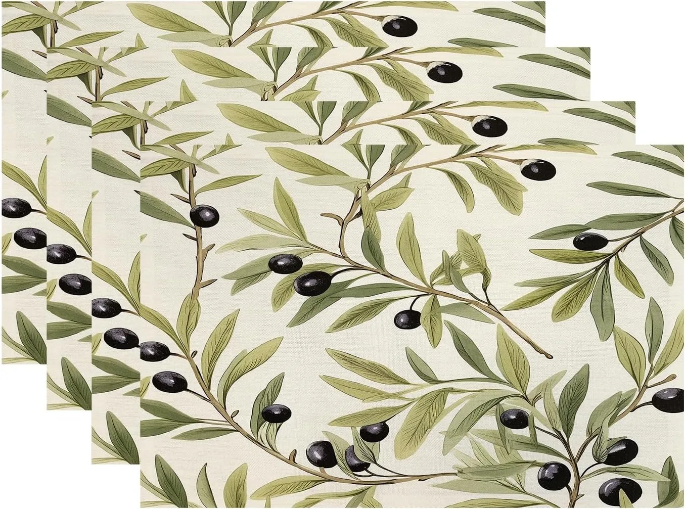 Patterned Placemat Set With Christmas Elements Compass And Olive Branch Designs Stylish Decor Mat For Table