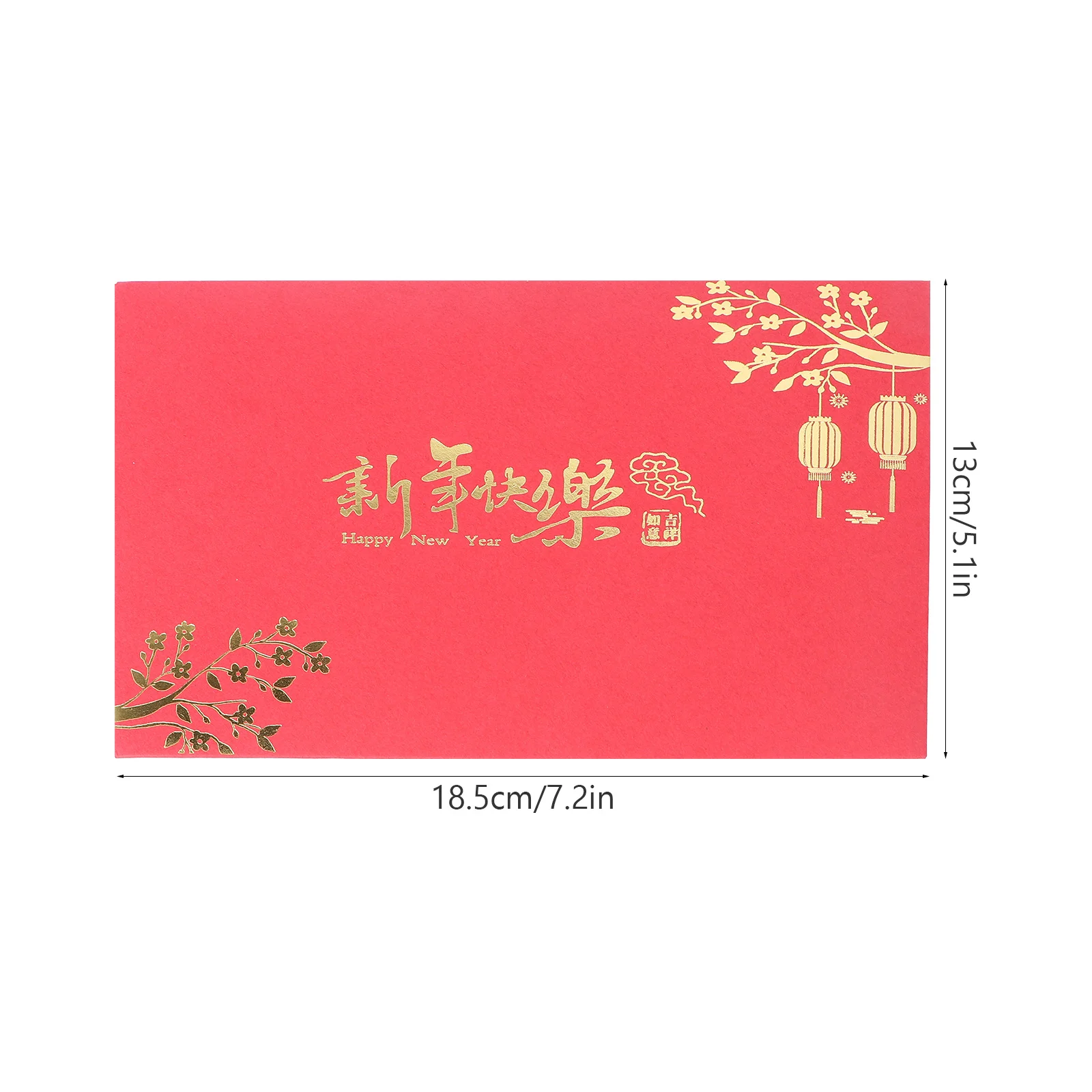 4Pcs Chinese Blessing Cards Red Traditional Greeting Cards Set with Warm Text Beautiful Patterns for New Year Party Gift