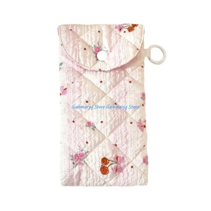573B Printed Eyeglass Holder Soft Polyester Fabric Protective Storage Bag For Sunglasses And Accessories