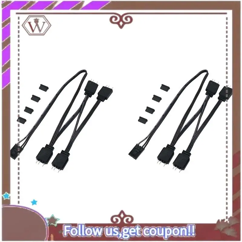 ABBG-2X 1 To 4 ARGB Splitter Extension Cable Connect To 5V 3-Pin ARGB For Corsair Commander Core And ICUE Commander CORE XT