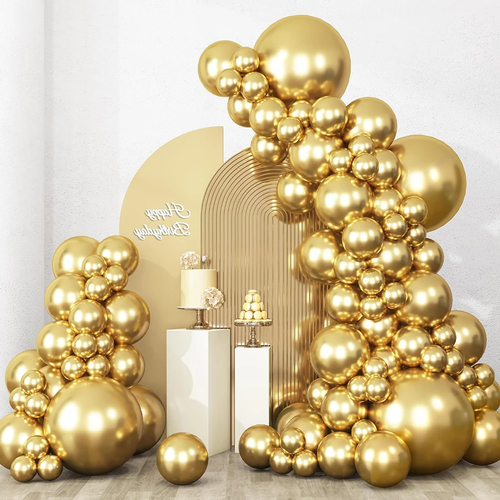 68Pcs Metallic Gold Balloons Garland Arch Kit Metal Silver Blue Purple Balloon Wedding Birthday Party Baby Shower Decor Globos