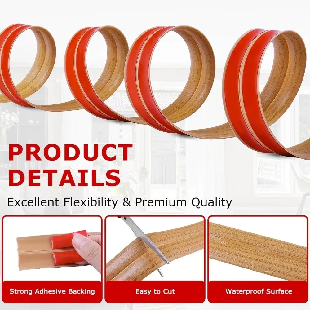2cmx2m Size Peel and Stick Wall Trim Self Adhesive PVC Material Wall Corner Protector Flexible Material Inside & Outside Corner