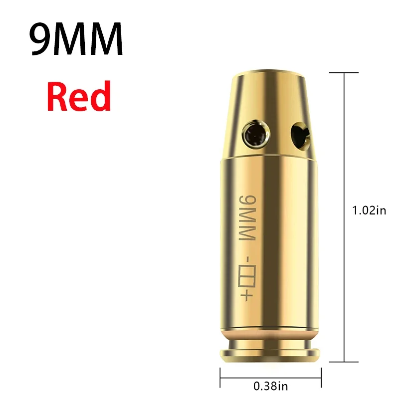 Tactical 9mm Red Green Dot Laser Boresighter Brass Bullet Rifle Scope Glock Sight Accurate Calibration Air Gun Shoot Accessory