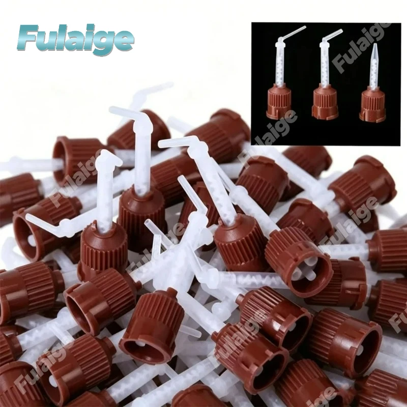 

50PCS/Bag Dental Disposable Brown Mixing Tips Mixers 1:1 Dispensing Gun Dental Materials Mixing Tube Dentistry Supplies