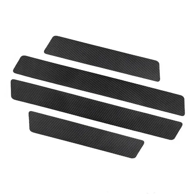 

4pcs Thick Car Door Plate Protective Stickers Carbon FiberLeather Car Sticker Sill Scuff Cover Anti Scratch Decal