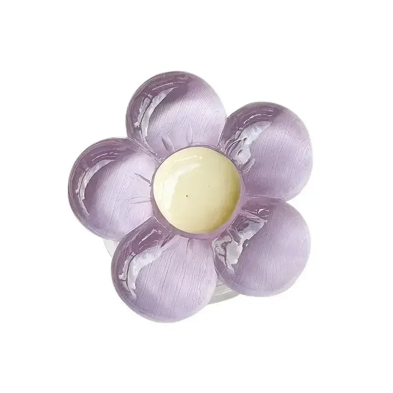 3d bonito transparente flor arco dobrável anel de dedo griptok suporte do telefone para iphone suporte soquete bolso aperto tok suporte