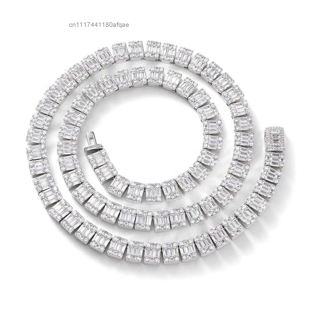 Goldleaf Jewelry Vvs Moissanite Diamond 10mm Miami Cuban Chain Hip-hop 925 Silver Men's Link Necklace.