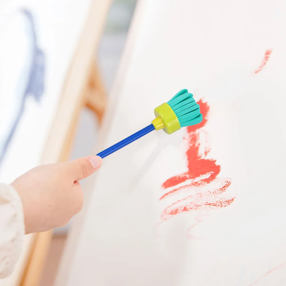 

Sponge Painting Brushes Kids Art Crafts Tool Safe Washable Reusable Children DIY Foam Brush Sponge H Avoid Touch Pigments