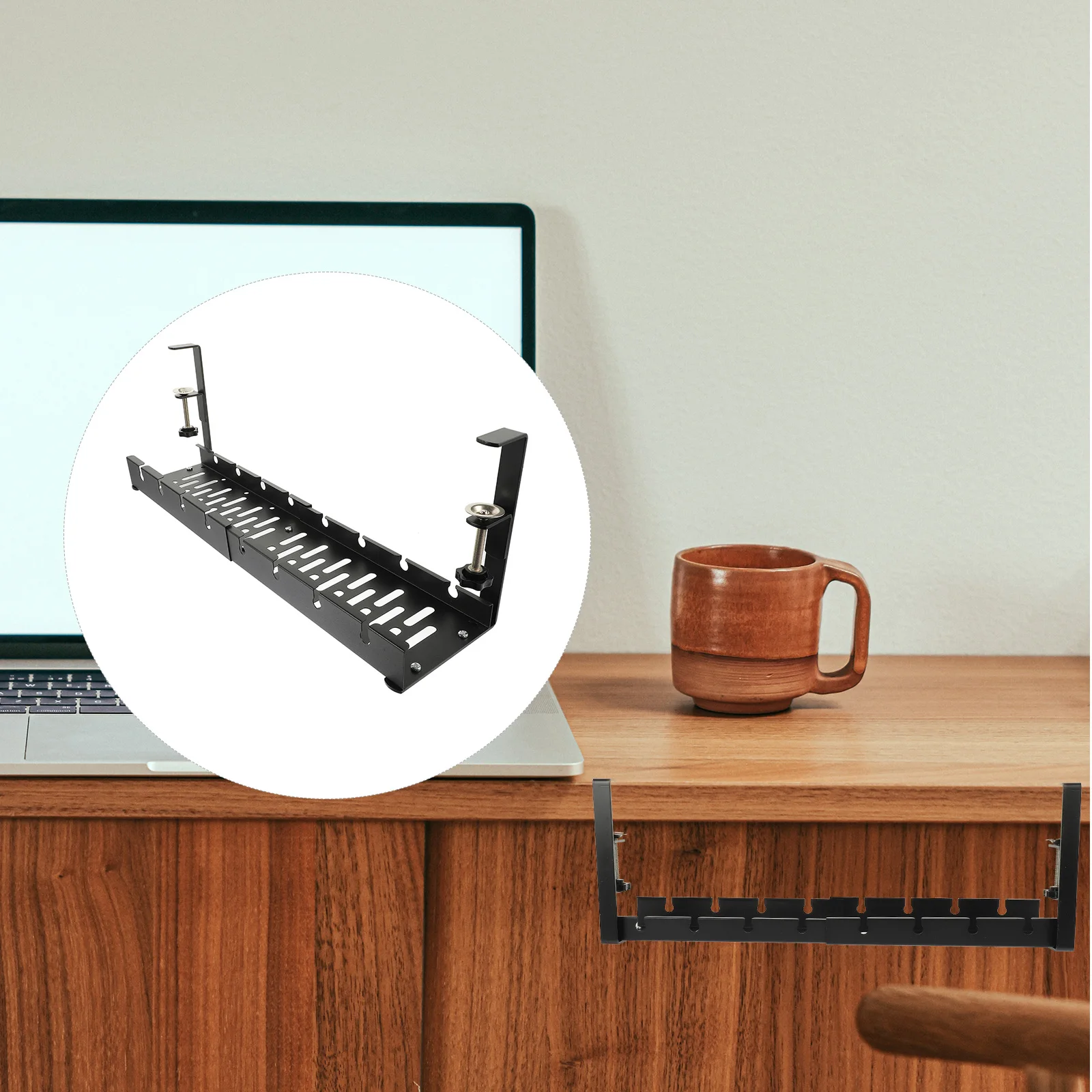 

Management Rack Desk Under Durable Wire Organizer, Space-Saving Design, Easy Installation, Tidy Room for Cables