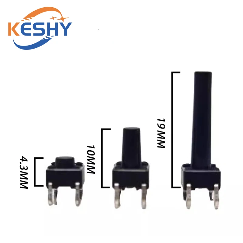 50PCS 6x6 Push Button Switch DIP 6X6X4.3 Light Touch Switch 6*6*4.3/5/6/7/8/9/10/11/12/13/14/15/16/17MM The Power Switch 4Pins