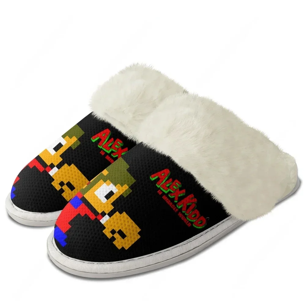 Alex Kidd Plush Slippers Keep Warm Shoes Mens Womens Home Cotton Bedroom Customized Thermal Lightweight Slipper DIY