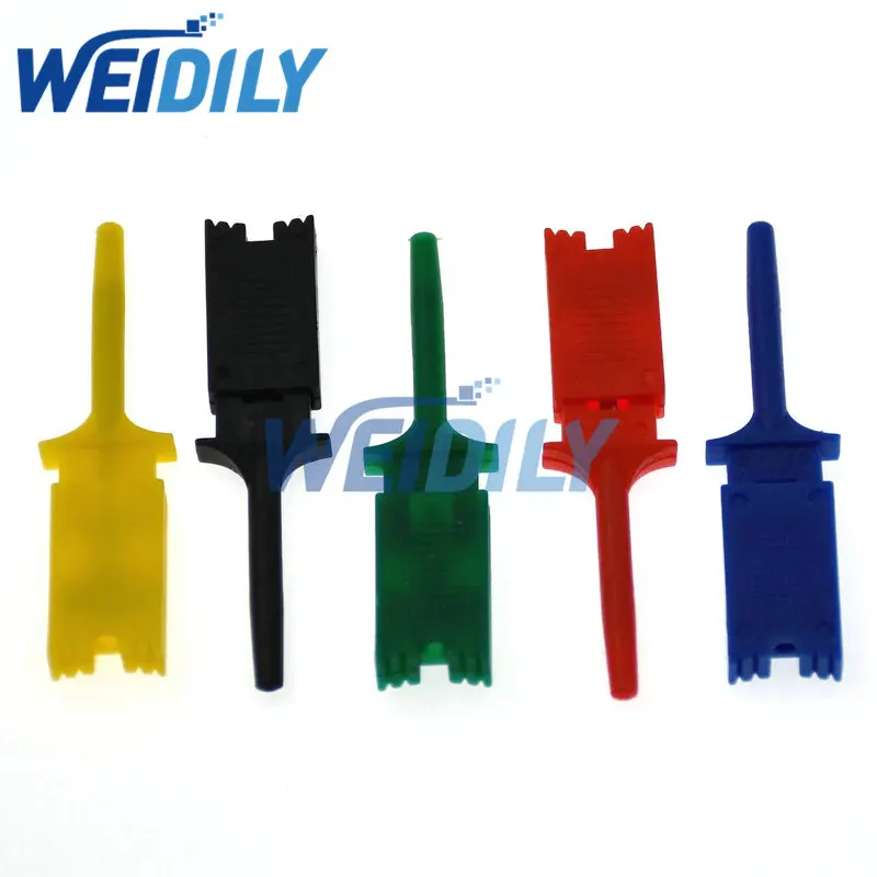 10PCS Test Hooks Clips for Logic Analyzers Logic Test Clip 5 Colors Red Black Yellow Green Blue Length 49.4mm