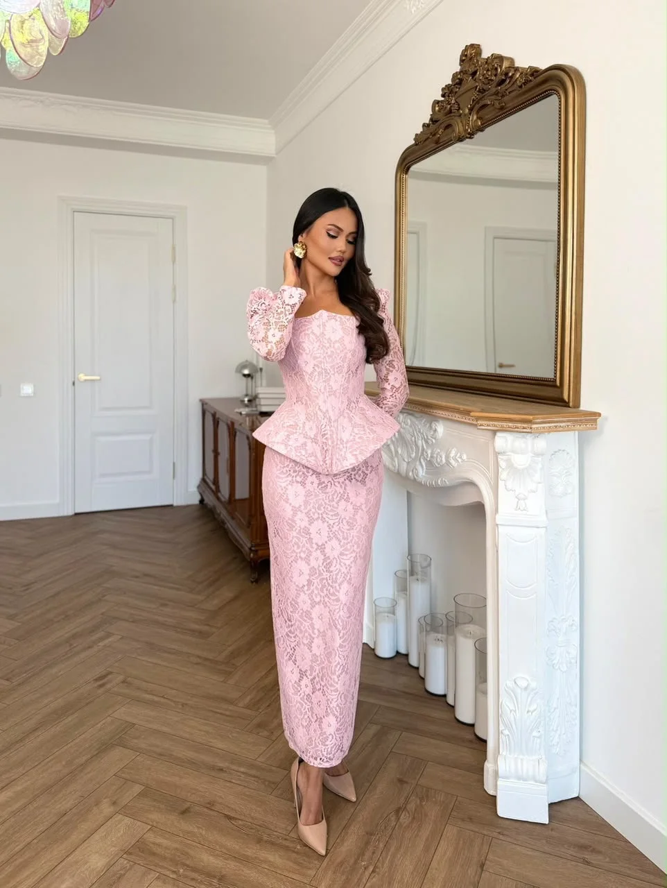 Elegant Paty Dresses Lace Sharon's Collection Of Evening Dresses For Women Corset Peplum Midi Prom Dresses Wedding Dresses Bride