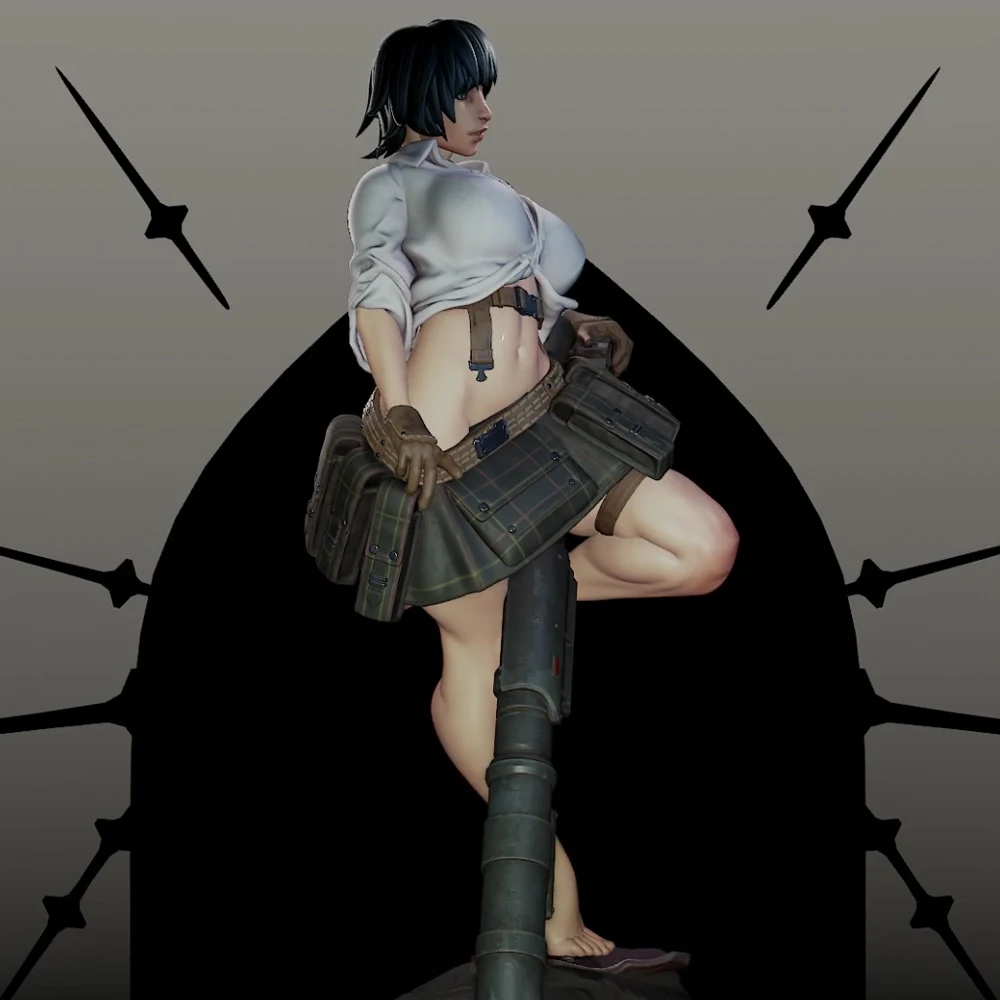 Kit de modèle d'impression 3d, dame diable, fille Sexy, figurine en résine, bricolage, Statue de réduction Miniature, Kit non peint, jouets, 1/24