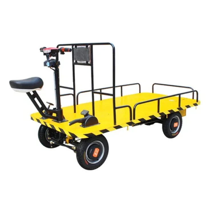 for Electric Warehouse Transportation 4 Wheels Platform Cart Electric Garden Wagon