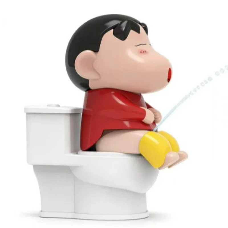 Crayon Shin-chan Water Squirt Toy Cute Creativity Toilet Modeling Water Spray Toy Creativity Decompress Desktop Ornament Gift # - view 3