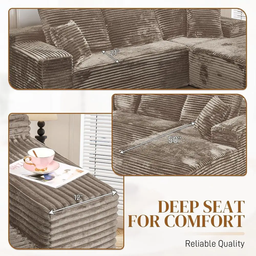 أريكة كرسي قصير بني مع مساند للذراعين واسعة، جلوس عميق، رغوة الذاكرة، سهلة التجميع، مثالية للمساحات الصغيرة