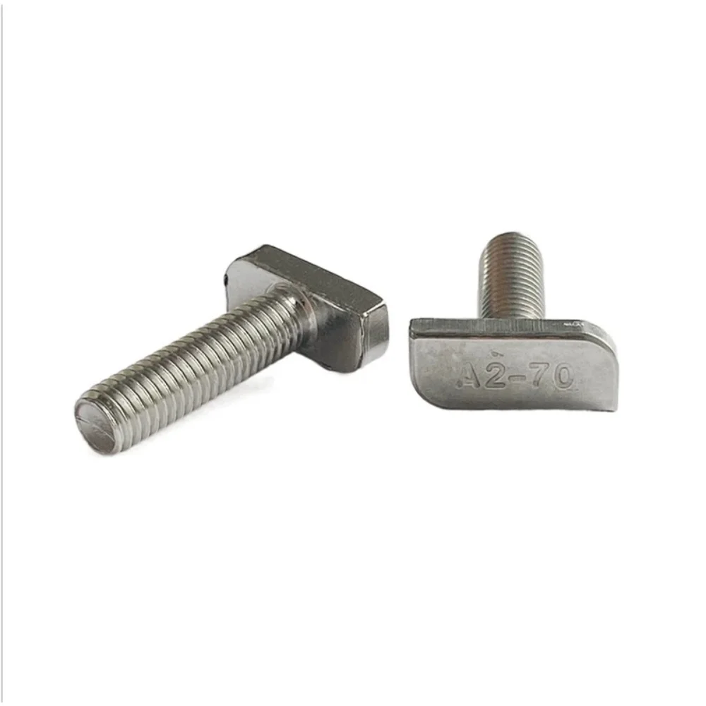 5~50Pcs M8 304 Stainless Steel T Bolt Square Head Screw Lock Tooth Flange Nut Solar PV Rail Greenhouse Mount Fastene