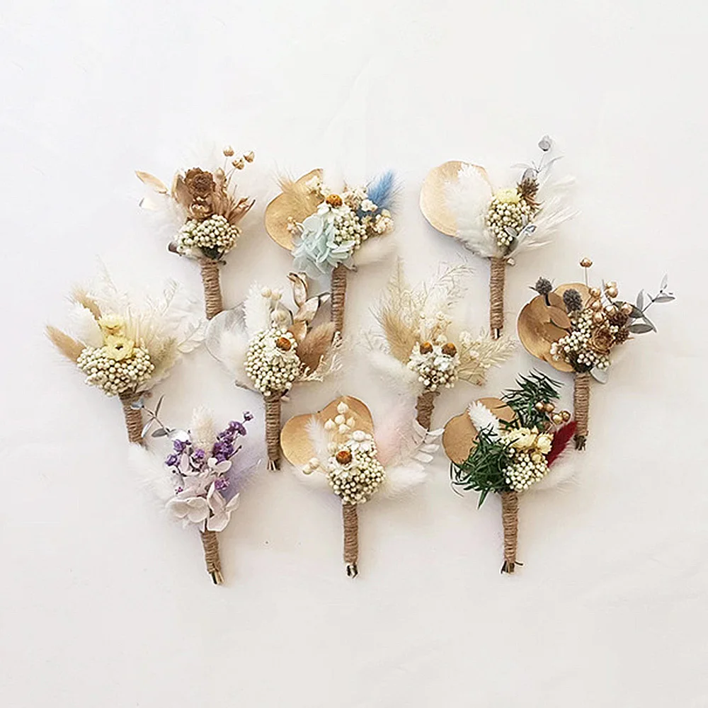 Flower Mixed Dried Flower Artificial Plantes Valentine's Day Party Decoration Clothes Pocket Floral Arrangement Fake Flower