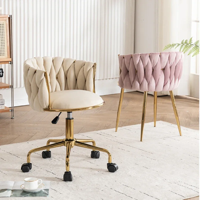

Italian Design Computer Chair: Bearing 200 Catties, Stable High-Density Sponge, Nordic Makeup Seat, Dual Tripod Base