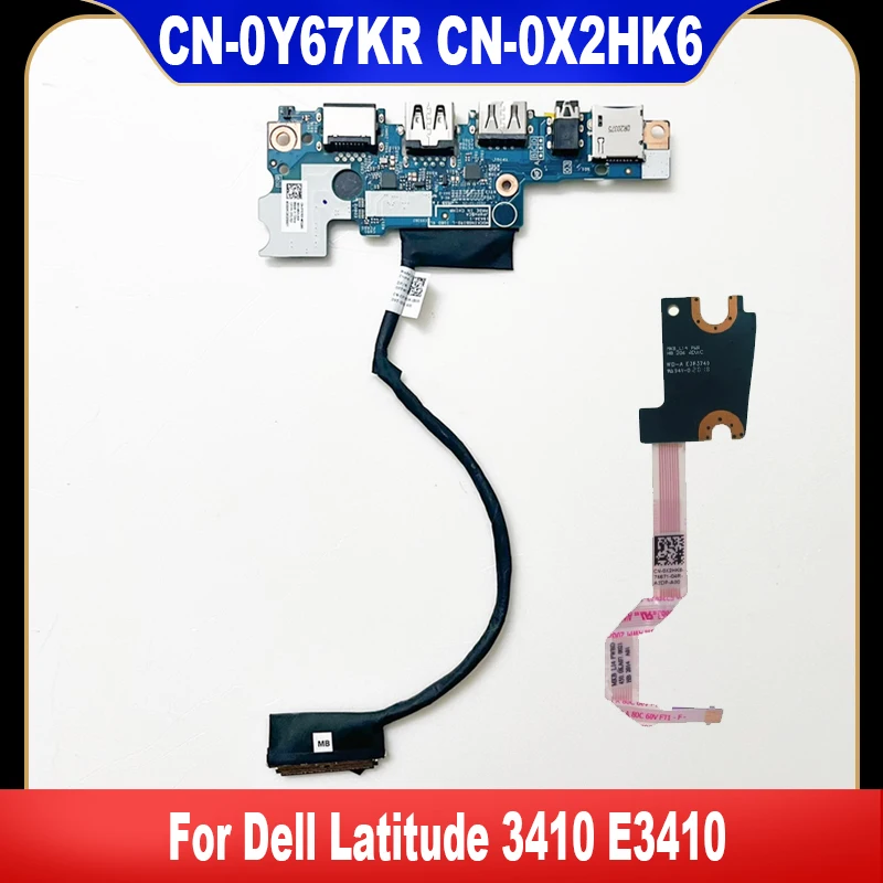 

0X2HK6 0Y67KR для Dell Latitude 3410 E3410 плата переключателя кнопки питания USB плата аудиопорта с кабелем 19A34-1 CN-0X2HK6