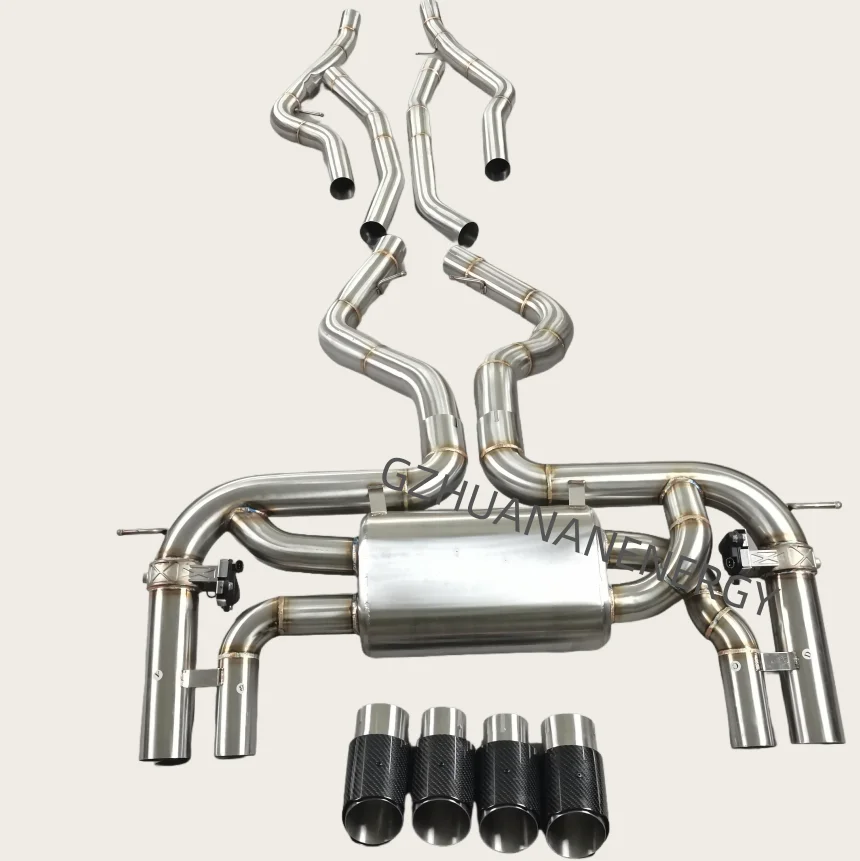 Rust Prevention Seainless Steel Cat-back Exhaust System for  X5M F85 4.4TT Electronic Control Valved Muffler Pipes