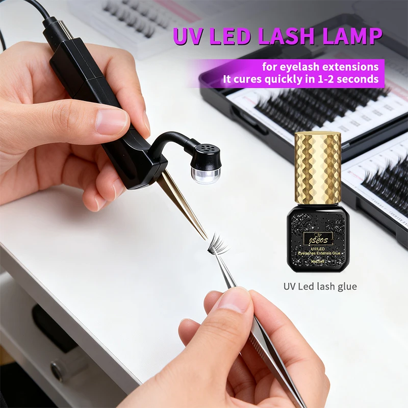 

Upgrade 3W Handheld tweezers light LED eyelash light UV false eyelash light portable mini glue quick curing light