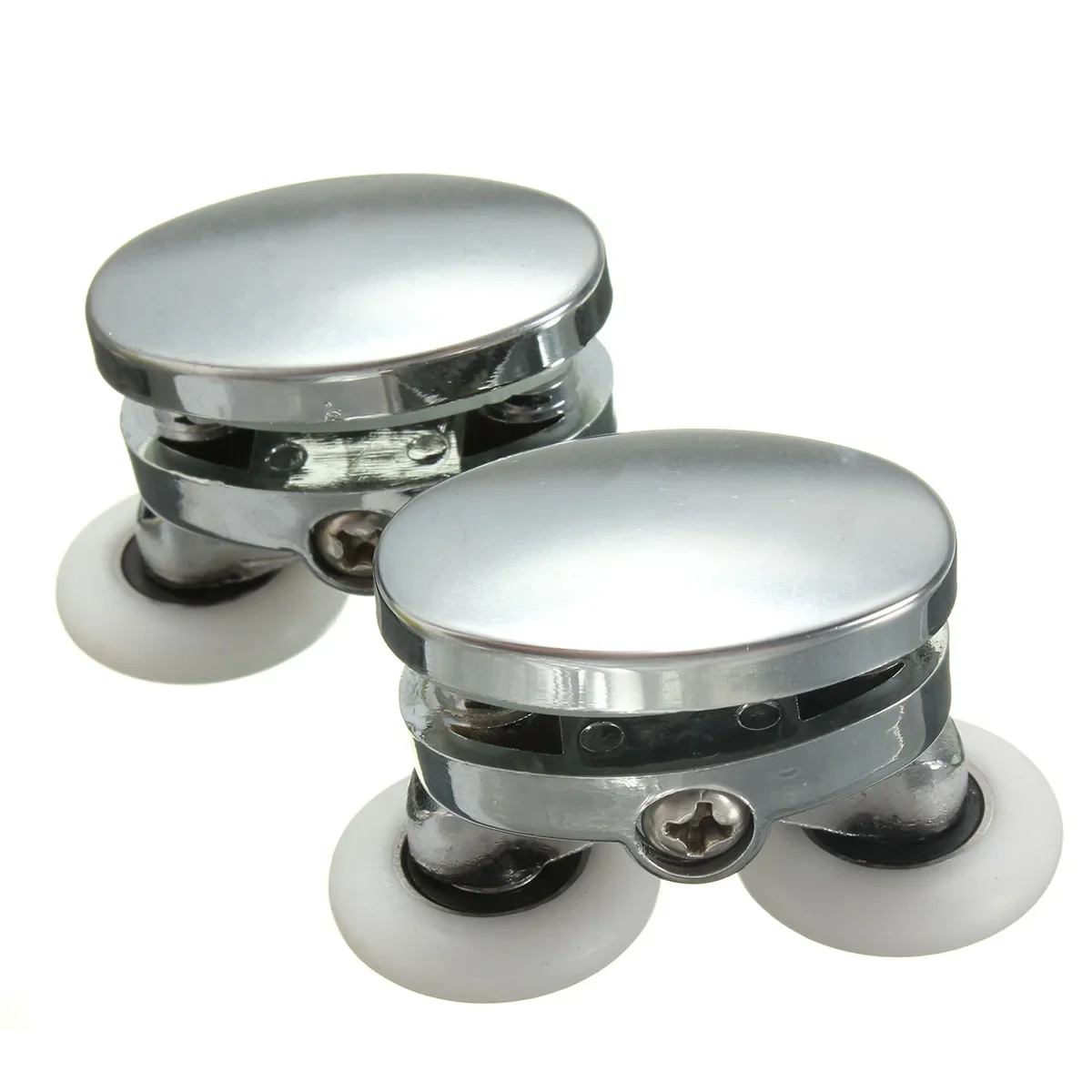 2Pcs 25mm Twin Shower Glass Door Top Zinc Alloy Rollers Runners Pulleys Wheels Shower Room Pulley Bathroom Roller