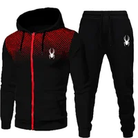 Ropa deportiva Popular de dos piezas para hombre, ropa para correr, ropa deportiva, sudadera con capucha, sudadera con cremallera, ropa de otoño