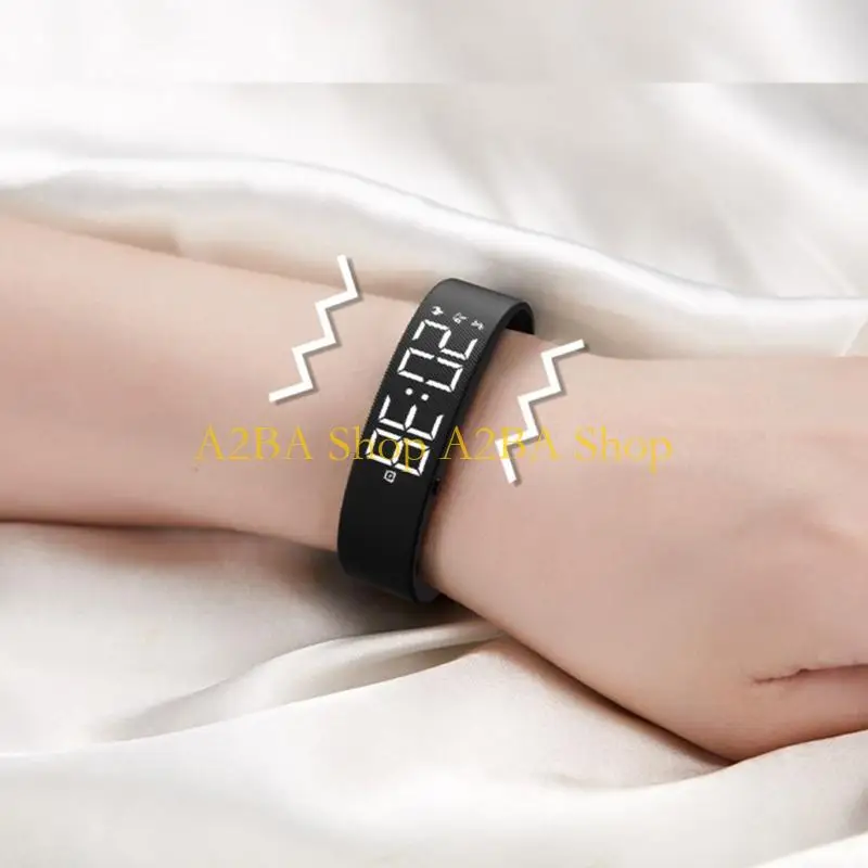 A2BA Upgraded Trembling Alarm Band, Waterproof Original Alarm Band for Sleeper, Charging Wake-Up Wristbands, Step Counter&Timer