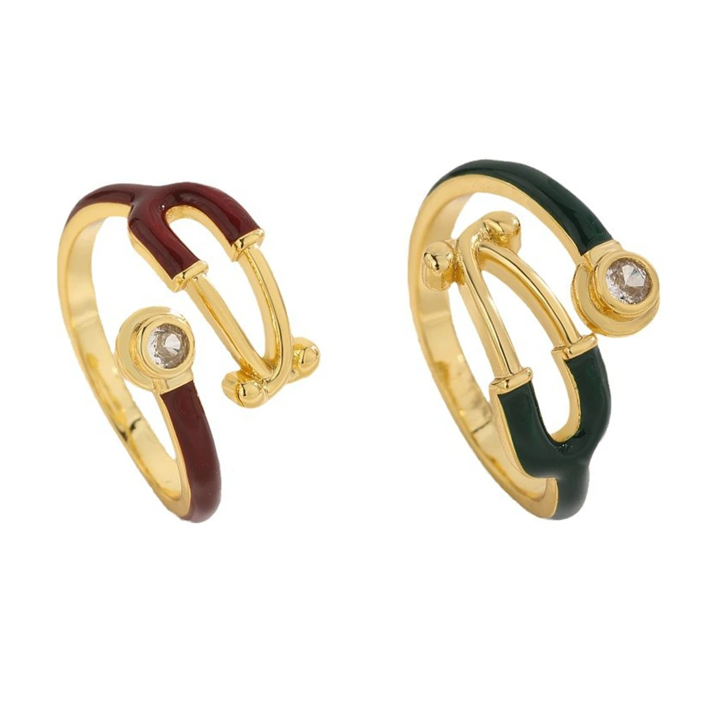 4 Colors Stethoscope Open Rings with Crystal Medical Medicine Adjustable Ring Jewelry for Doctor Nurse Gifts - Image 6