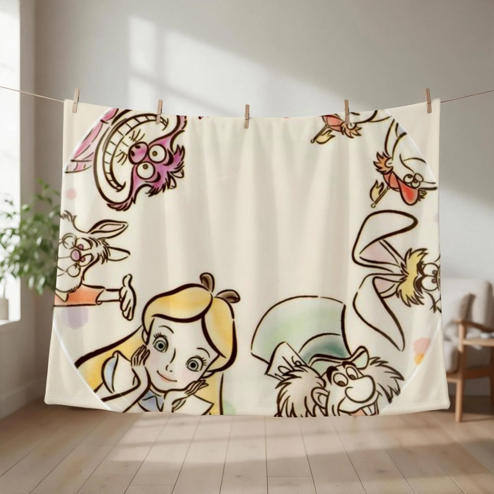 Alice and friends Throw Blanket couch cozy soft plush fuzzy picnic outdoor blanket