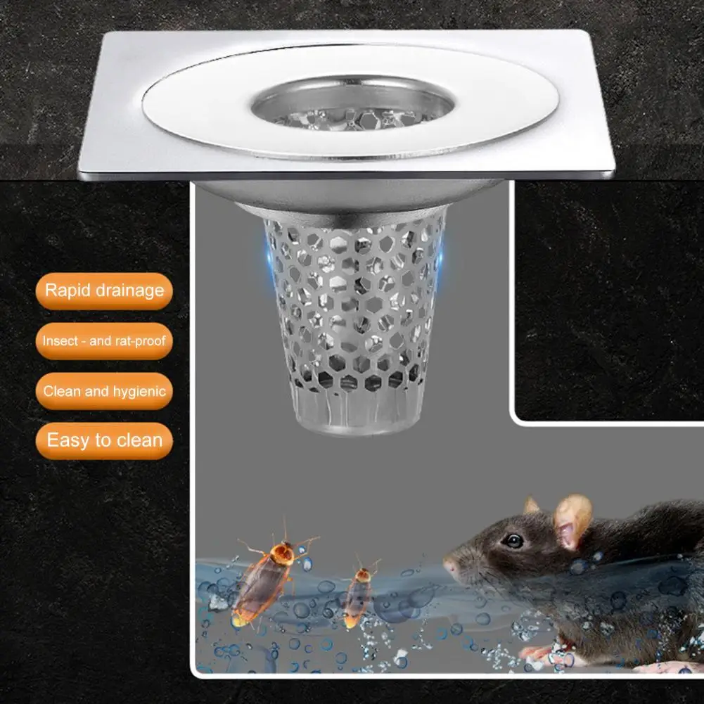 Bathroom Sink Water Filter Stainless Steel Bathroom Sink Drain Strainer Rust-free Hair Catcher Filter for 1.3-1.6 Bathtub Drain