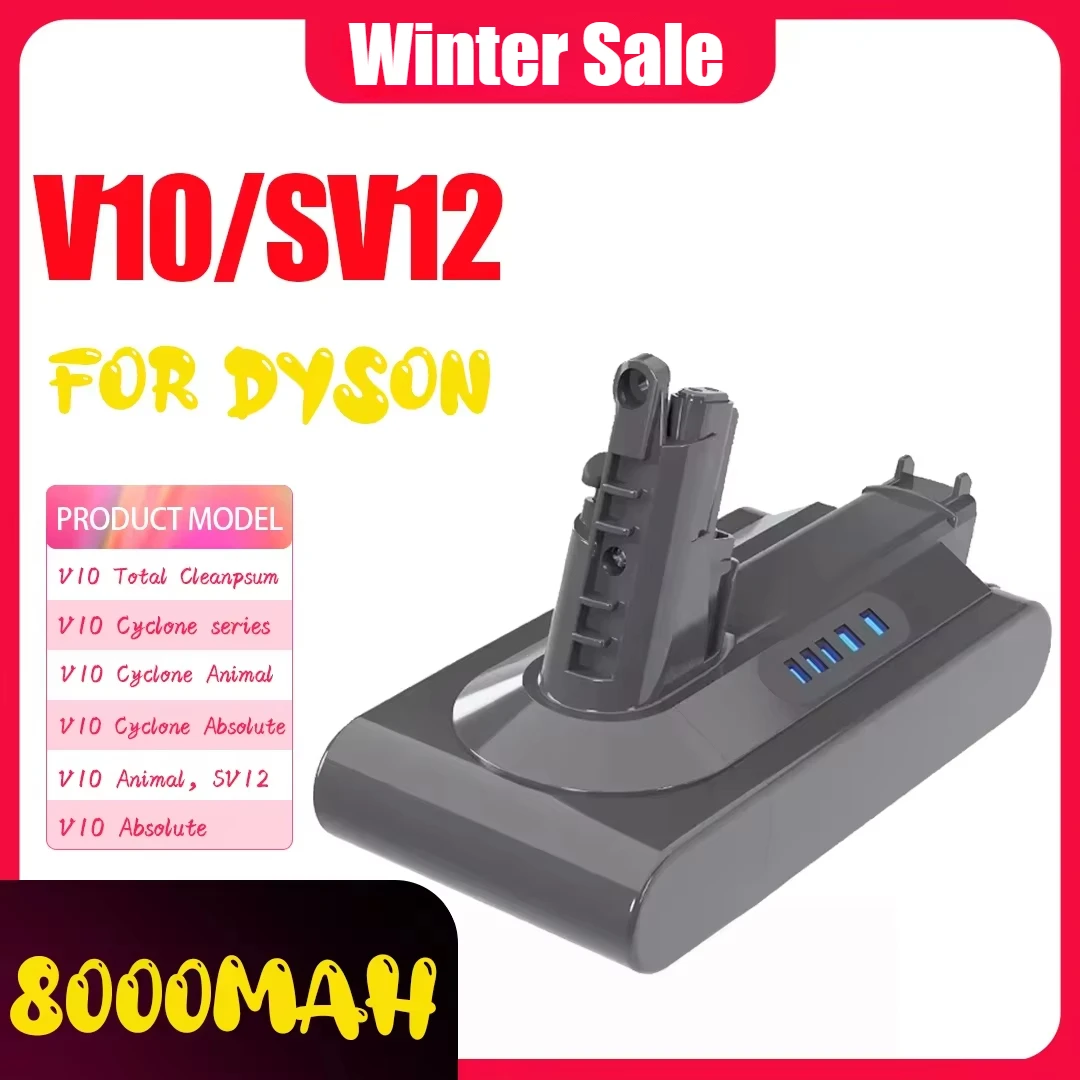 For Dyson 8000mAh BatteryV6 V7 V8 V10 V11 Replace Battery DC58 DC59 DC61 DC62 DC72 DC74 SV11 SV10 SV12 SV14 SV15 Li ion Battery