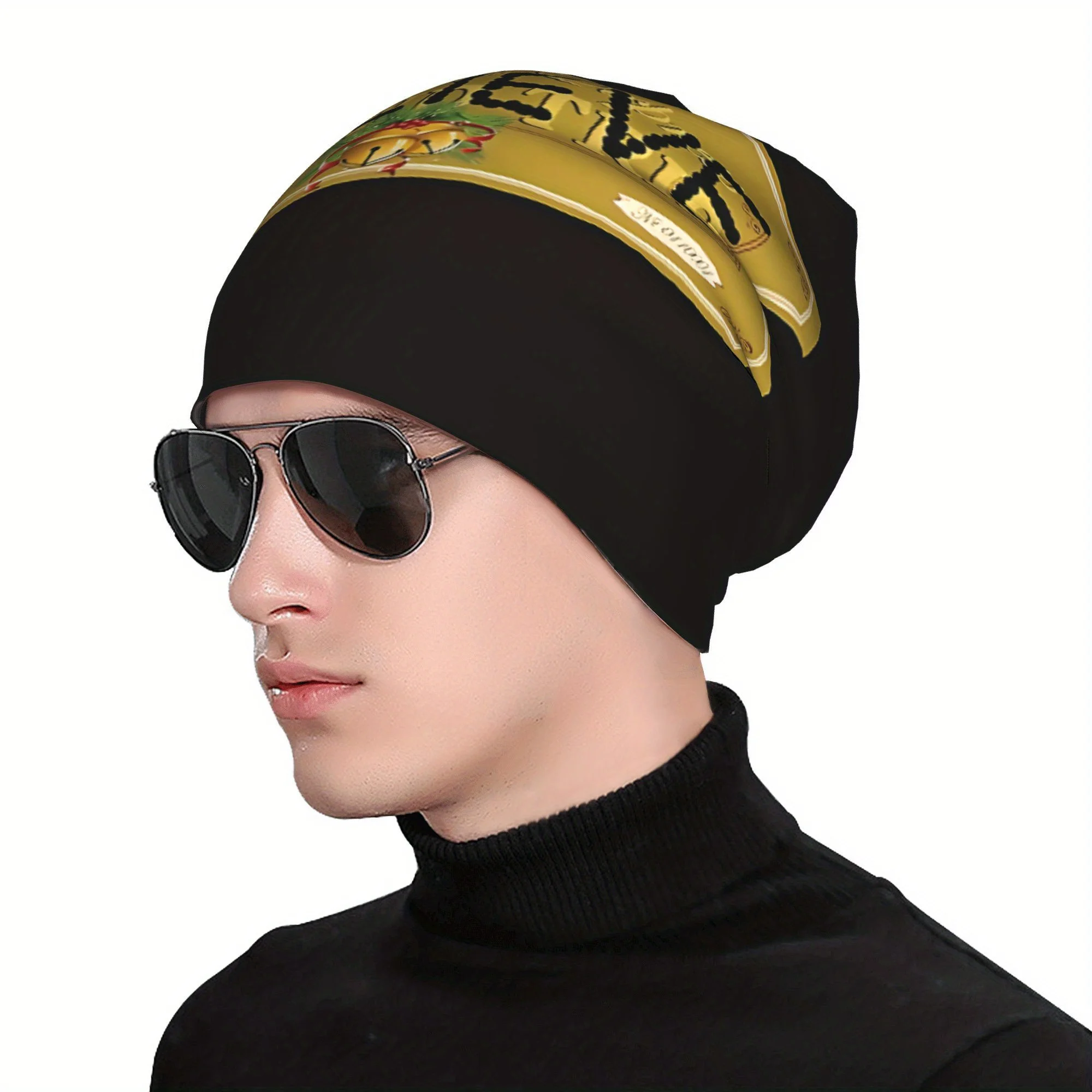 "1 قطعة Polar Express Vintage ""Believe"" قبعة بتصميم تذكرة للجنسين من البوليستر المحبوك على شكل جمجمة مع مرنة قابلة للتمدد طفيف