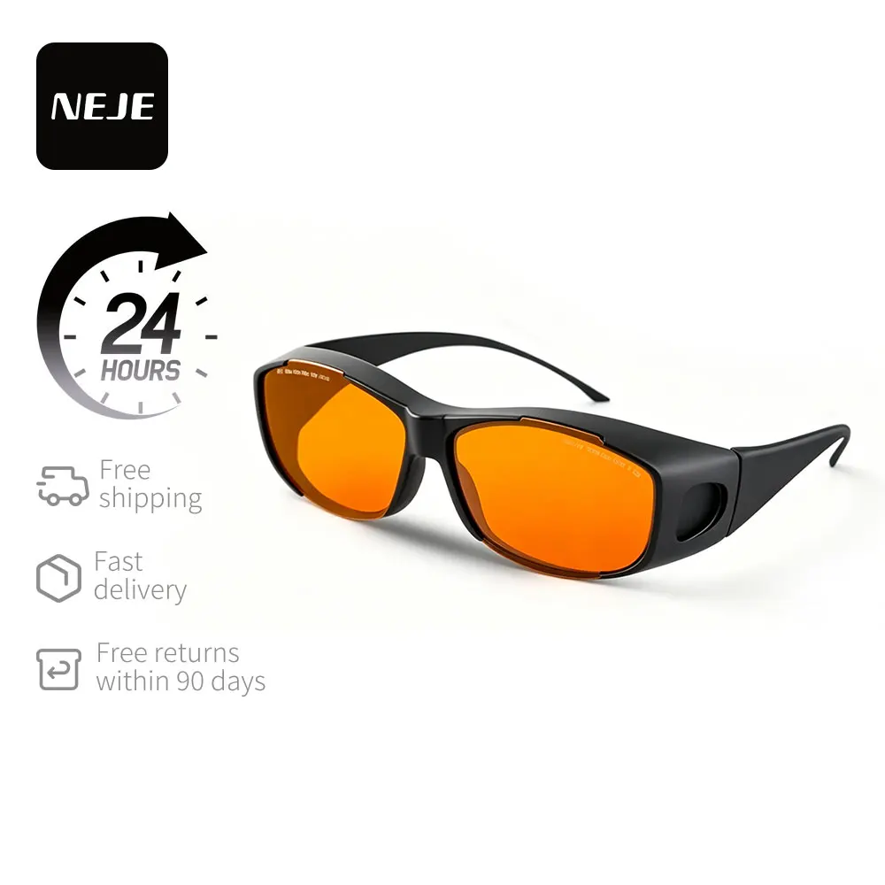 

NEJE OD 4+ 190nm-540nm/900nm-1100nm Wavelength UV/Purple and Blue Laser Safety Glasses (Orange)