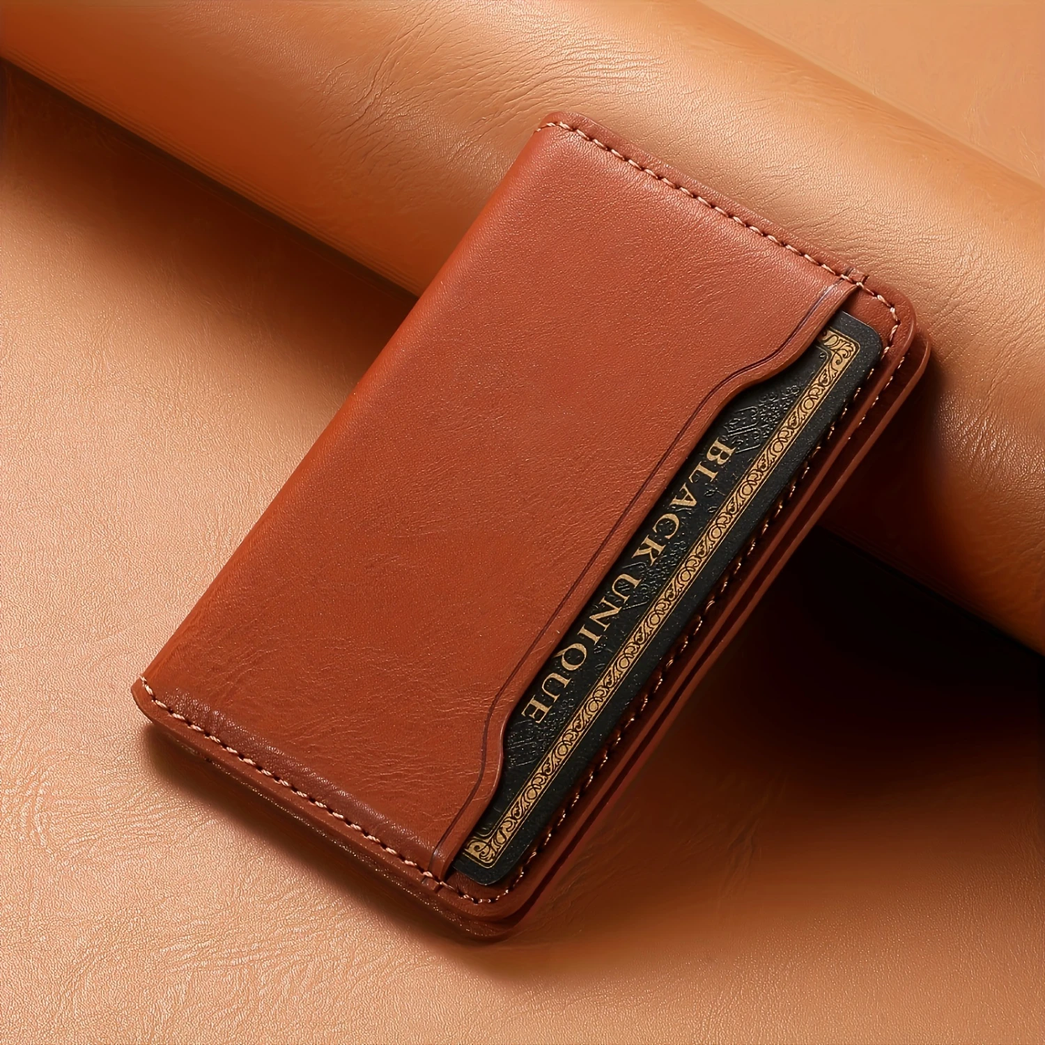 

Retro PU Leather Envelope Flip Card Holder Wallet - Compatible with Phones & Cases - Holds 3-5 Cards - 4 Color Options